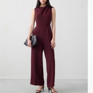 Banana Republic Sleeveless Wide-Leg Jumpsuit in Deep Wine (runs small) size 14